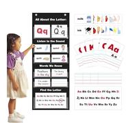 Generisch Todo sobre Letter Pocket, Letras Pocket Chart - Todo sobre el diagrama de bolsillo - Diagrama educativo temprano resistente al agua para actividades de aprendizaje en el aula