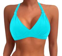 Generisch Top de bikini de mujer de talla grande con cobertura completa para busto grande como ropa de baño sujetador deportivo, verde menta, XXL