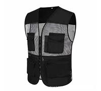 Generisch Top de encaje negro trabajo pesca viajes foto cargo chaleco chaqueta varios árbitros reloj deportivo, Negro , XL