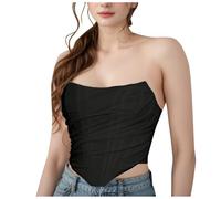 Generisch Top de seda Color sólido espiga cuerpo esculpir vaina damas vestido cintura sello malla cremallera camisola de esquí, Negro , XS