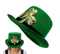 Generisch Top Hats for Men - Good Luck Symbol Headgear, St Patricks Day Accessories with Velvet Texture, Classic Magician Stage Performance Cap, ideal for Adult Teen Elderly Role-Play Parties