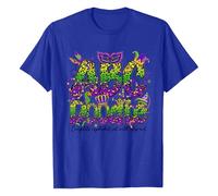 Generisch Top informal de cuello redondo con estampado gráfico para mujer de talla grande, azul, S