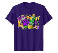 Generisch Top informal de cuello redondo con estampado gráfico para mujer de talla grande, morado, L