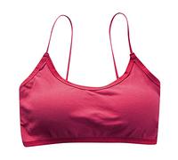 Generisch Top mujer sin mangas sujetador deportivo sin costuras inalámbrico sujetador deportivo para yoga entrenamiento fitness corto push up top bikini top deportivo, rojo, talla única