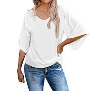 Generisch Top para mujer alas azules damas, Blanco, L