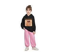 Generisch Tops für Mädchen Mädchen Kapuzenpullover mit Capybara-aufdruck,lässig,lockere Passform,langärmiges Oberteil für Kleinkinder,weiche,bequeme Herbst-Winter-Outfits, Negro , 4-5 años