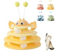 Generisch Torre de juguete interactiva de 3 capas con bolas giratorias de abejas y rolling, juguete de actividad de 3 niveles y auto-juego para gatos de interior y gatitos de bating y ejercicio