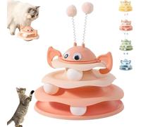 Generisch Torre de juguete Interactive de 3 capas con bolas giratorias de abejas y rolling, juguete de 3 niveles para persecución, actividad autónoma y ejercicio para gatos de interior (rosa)
