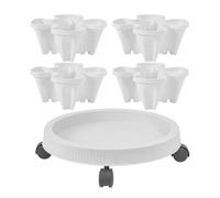 Generisch Torre de plantación con apilable | Torre apilable para plantas de fresa, suministros de jardín con bandeja extraíble, recipiente para herramientas de plantación para flores, suculentas