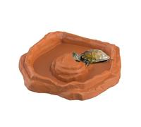 Generisch Tortoise Water Bowl, Food Bowl, 7.48x7.2x1.3 pulgadas, Turtle Habitat Basin, Non-Slip Tray, Anti-Slip Container with Ramp Entry for Aquarium, Terrarium, Tank, Home, Pet Area, Indoor, Outdoor