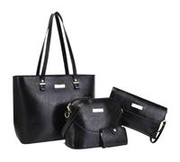 Generisch Tote Bag, 4 piezas PU Leather Travel Computer Bags, Scratch-Proof Storage Pouches, Lightweight Organizer Set, Ideal for Travel, Business, Daily, Stylish and Functional, 32x13x53cm
