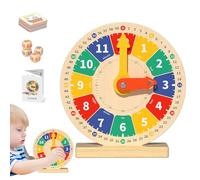 Generisch Toy Clock - Juguete educativo de madera para aprender habilidades matemáticas - Reloj de aprendizaje para niños a partir de 3 años | Para el hogar, guardería, preescolar, aula, sala de