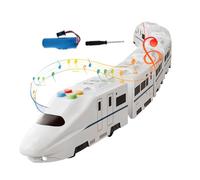 Generisch Train Jouet Électrique Avec Lumières Et Musique - Modèle Interactif ABS 450 g Avec Rails Assemblables | Cadeau Éducatif et Amusant Pour Garçons et Filles - Noël, Fêtes et Anniversaires
