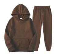 Generisch Traje azul oscuro hombre traje deportivo para hombres mujeres invierno ocio monocolor sudadera con capucha pantalones con borlas traje deportivo leyendas occidentales, café, 3XL