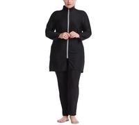 Generisch Traje de baño de 3 piezas Gorra Natación Parte superior Bañador Cubierta completa Traje de baño modesto Burkini Mujeres musulmanas de talla grande, color a juego gordo traje de baño Tankinis