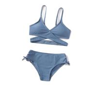 Generisch Traje de baño elegante de dos piezas para niña playa tropical floral UPF 50 protección solar, marine, 10-11 años