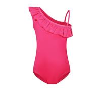 Generisch - Traje de baño monocolor para niños pequeños, jóvenes, playa, piscina, para todo el año, con cintura elástica, material suave, ideal para nadar, chapotear en un look informal, Rosa intenso