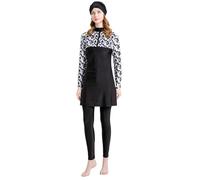 Generisch Traje de baño musulmán para mujer 3 piezas con cobertura modesta y completa Burkini Mujeres Musulmanas - Traje de baño Modest Burkini Mujeres Islámico Borkini con Hijab Gorro de Natación