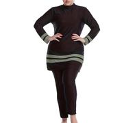 Generisch Traje de baño para mujer, traje de baño islámico de media longitud modesto para mujer, conjunto de burkini de 3 piezas para mujeres musulmanas, camiseta de protección contra erupciones con