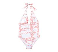 Generisch Traje de baño para niñas grandes con diseño de triángulo colgante llamativo patrón de leopardo de leche, ajuste perfecto ideal para nadar, tomar el sol y aventuras de verano, rojo, 14-15
