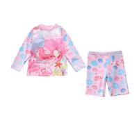 Generisch Traje de baño para niños y niñas, conjunto de trajes de baño de manga larga con pantalones de longitud media, traje de playa para niños pequeños edad 2 12 verano traje de baño, Rosa., 2-3