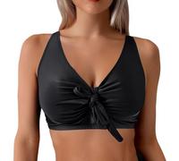 Generisch Traje de baño tankini para mujer con diseño de estampado de escote cuadrado para unas vacaciones perfectas en la playa, Negro , S