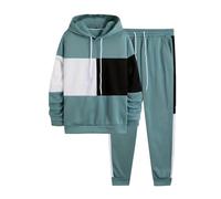 Generisch Traje de bautizo niño bebé 86 niños sudadera con capucha pantalones casuales traje otoño e invierno color camisa deporte pantalones casuales traje niños Turquía Jersey, azul claro, 11-12