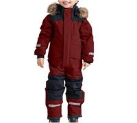Generisch Traje de esquí para niños, traje de nieve para niños, niños, niñas, unisex, a prueba de viento, impermeable, mono de nieve cálido, mono de esquí grueso con capucha, rayas reflectantes 140
