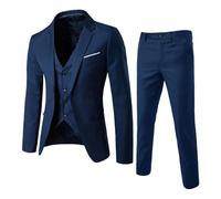 Generisch Traje de hombre de 3 piezas, ajuste moderno para bodas, negocios, padrinos de boda, trajes de graduación, trajes de un botón, traje de hombre, chalecos, sin aros, fácil de limpiar, para