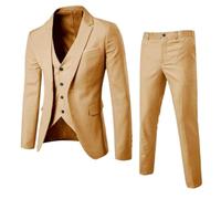 Generisch Traje de hombre de 3 piezas, ajuste moderno para bodas, negocios, padrinos de boda, trajes de graduación, trajes de un botón, traje de hombre, chalecos, sin aros, fácil de limpiar, para