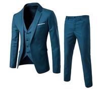 Generisch Traje de hombre de 3 piezas, ajuste moderno para bodas, negocios, padrinos de boda, trajes de graduación, trajes de un botón, traje de hombre, chalecos, sin aros, fácil de limpiar, para