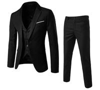 Generisch Traje de hombre Slim Fit clásico de 3 piezas para bodas, negocios, padrinos de boda, trajes de graduación, traje de un botón, traje de hombre, chalecos, sin aros, fácil de limpiar, para