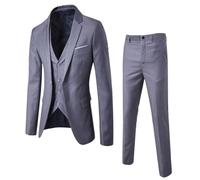 Generisch Traje de hombre Slim Fit clásico de 3 piezas para bodas, negocios, padrinos de boda, trajes de graduación, traje de un botón, traje de hombre, chalecos, sin aros, fácil de limpiar, para