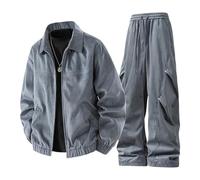 Generisch Traje de luto para hombre y hombre, chaqueta de ante retro, abrigo informal, ajustado, conjunto para primavera, otoño, invierno, traje diario para niños, 152, gris, M