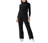 Generisch Traje de nieve aislado de alta calidad para invierno, mono de esquí, peto, ropa térmica, snowboard, exterior, aventura, clima frío, unisex, impermeable, forro cálido, Negro , XXL