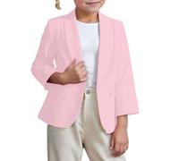 Generisch Traje de nieve para niños pequeños, chaqueta de traje monocolor para niña, pequeño traje informal para niños, disfraz para niño, 140, Rosa., 13-14Years