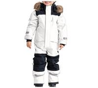 Generisch Traje de nieve para niños, traje de nieve para niños, unisex, a prueba de viento, impermeable, mono de nieve cálido, mono de esquí grueso con capucha, rayas reflectantes 90