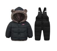 Generisch Traje de nieve térmico para invierno para niños pequeños y niñas con aislamiento acolchado, mono con chaqueta, ropa cálida y acogedora para bebés y niños pequeños, para jugar en climas fríos