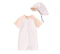 Generisch Traje de protección solar para niños con protección solar UPF 50+ para playa, piscina, juego de agua, amarillo claro, 12-24 meses