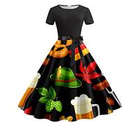 Generisch Traje de tirolesa para mujer - Conjunto de tirolesa midi para mujer, completo con blusa y falda tradicional Oktoberfest, traje de encaje, elegante, vestido tradicional, verde, M