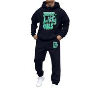 Generisch Traje informal para hombre con estampado de letras, cómodo para uso diario, ajuste relajado para actividades al aire libre, adecuado para primavera e invierno, marine, 3XL