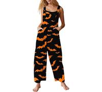 Generisch Traje Pantalones Mujer Festivo Elegante Negro De Algodón Y Lino Casual Mono Traje De Casa Mujer Invierno, naranja, S