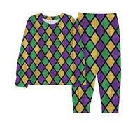 Generisch Traje para niña de dos piezas con patrón de carnaval para niñas, juego de fiesta y vacaciones divertido de camiseta y pantalones cortos, multicolor, 4-5 años