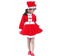 Generisch Traje para niños de otoño e invierno Santa COS European and American Christmas Clothes COS Children's Clothes Dress Up Girls Suit Navidad Baby Outfit (rojo, 3-4 años)