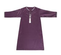 Generisch Traje rojo túnica abrigo primavera y gran ronda corbata manga larga mediados musulmanes árabes jóvenes casual bata esquí chaquetas chicos, morado, 13-14 años