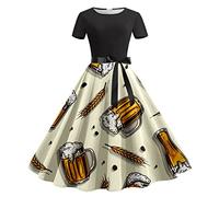 Generisch Traje tradicional tirolés para mujer, vestido largo para traje regional, traje tradicional tirolés con delantal, blusa tirolesa, Oktoberfest, juego de vestido tirolés, beige, L