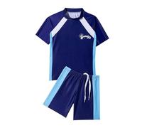 Generisch Trajes de baño para niños: Bañador de manga larga para adolescentes para nadar, surfear y tomar el sol, Azul1, 7-9 años