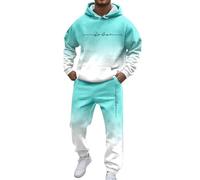 Generisch Trajes de hombre para el día a día y un conjunto de sudadera con capucha más cómodo y holgado, perfecto para todas las estaciones, atuendo elegante y versátil para cualquier ocasión, Verde