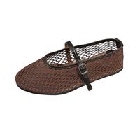 Generisch Transpirables y cómodos zapatos casuales de malla ligeros, sin cordones, para el día a día, para mujer, duraderos, flexibles y cómodos, marrón, 39 EU