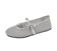Generisch Transpirables y cómodos zapatos casuales de malla ligeros, sin cordones, para el día a día, para mujer, duraderos, flexibles y cómodos, plata, 42 EU